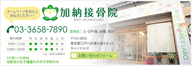 加納接骨院　BODY BALANCE LABO　03-3658-7890